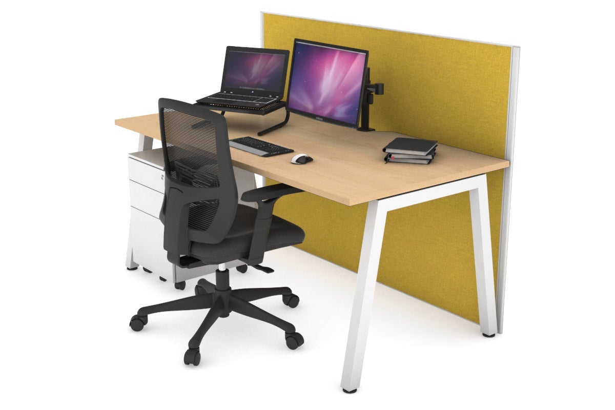 Horizon Quadro A Legs Office Desk - 1600L x 800W with Cable Management Scallop | Modern Workstation for Home Office, Study Room & Small Business Spaces