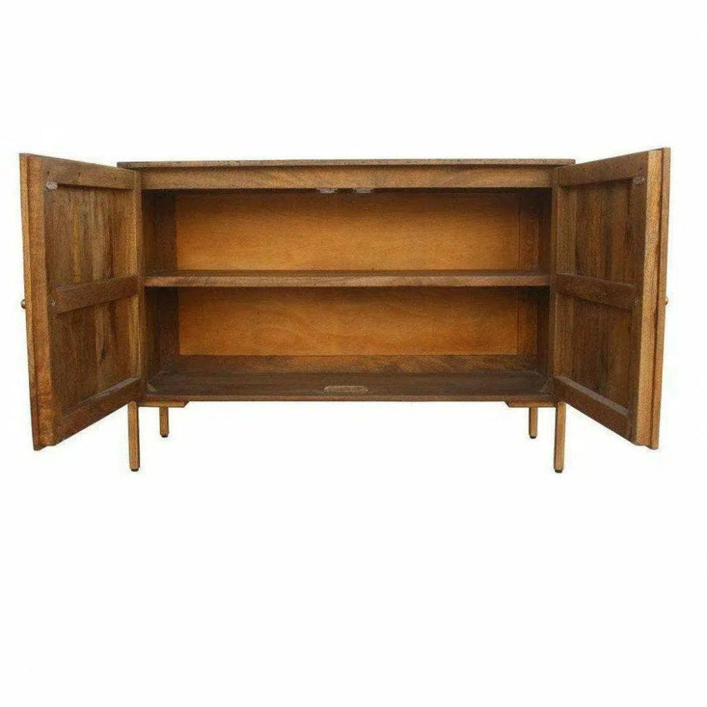48 Inch Small Black Rustic Sideboard - Farmhouse Style Buffet Cabinet for Dining Room, Living Room, Entryway Storage & Home Decor