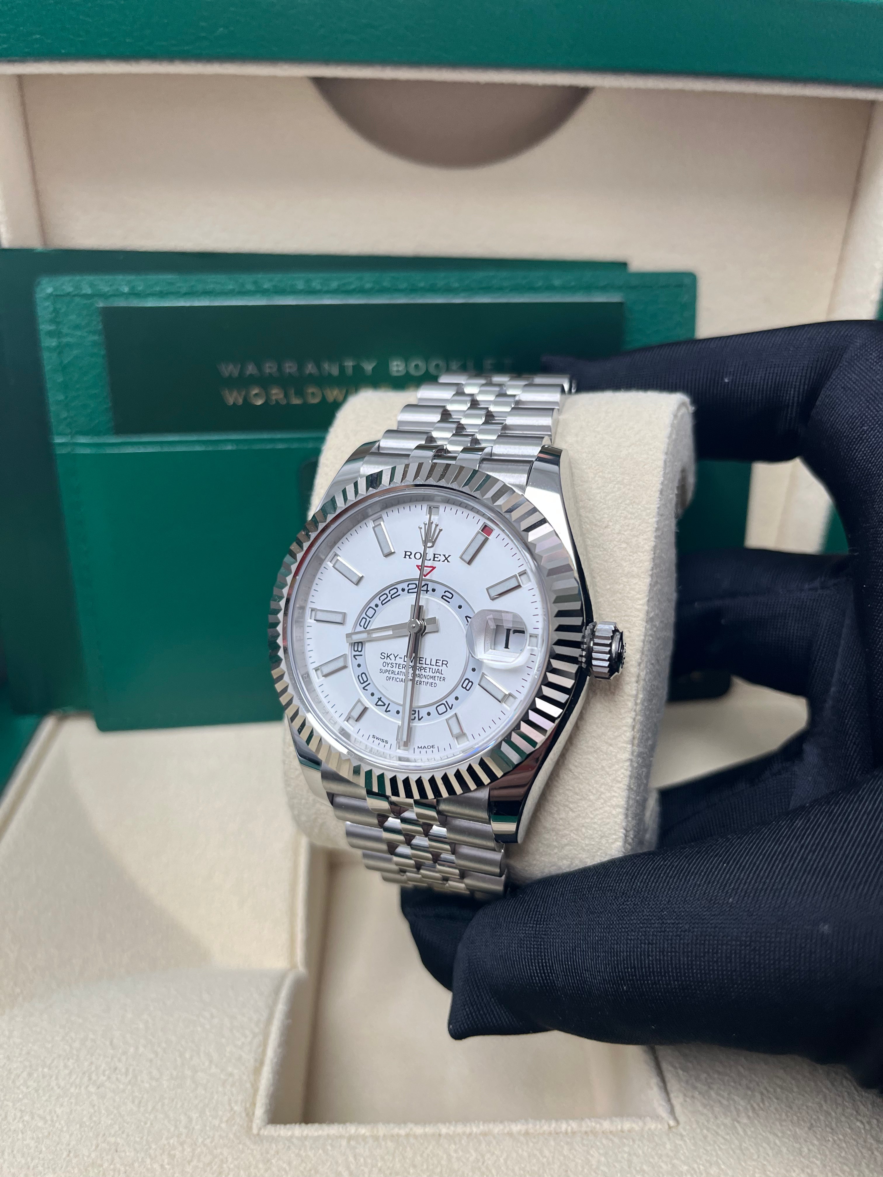 Rolex Sky Dweller 326934 - White Rolesor Watch with White Index Dial & Jubilee Bracelet | Luxury Men's Dress Watch for Business, Travel & Special Occasions