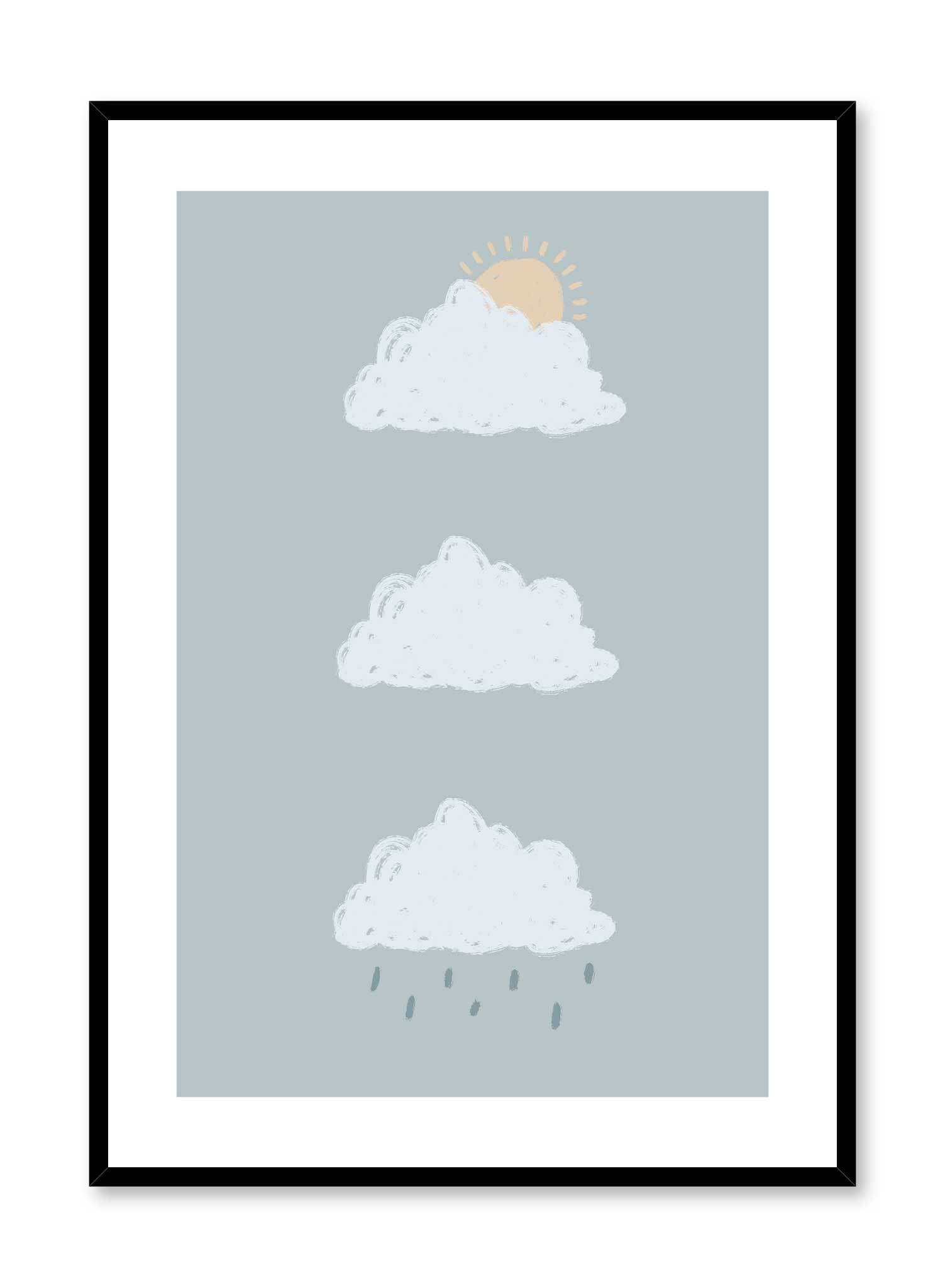 Vintage Moody Clouds Poster - Aesthetic Wall Art Decor for Living Room, Bedroom & Office - Perfect for Home & Office Decor