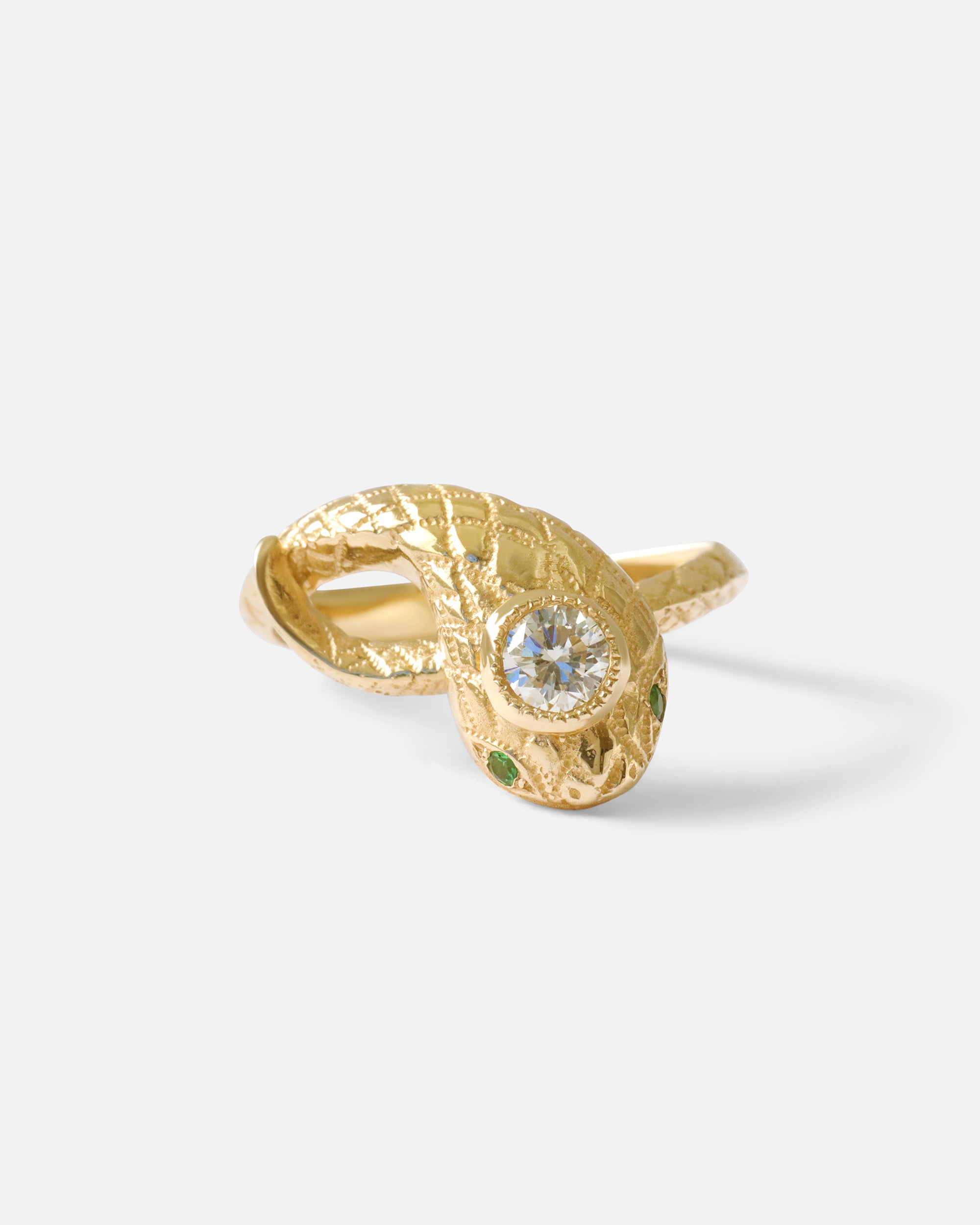 Ornata Ophidia Ring with White Diamonds - Elegant Gold Plated Fashion Jewelry for Women, Perfect for Weddings, Parties & Special Occasions