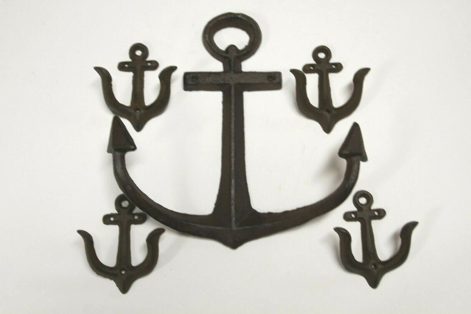 XL Maritime Theme Solid Cast Iron Anchor Wall Decor - Nautical Bar & Home Wall Hanging for Beach House, Man Cave or Coastal Living Room Decor