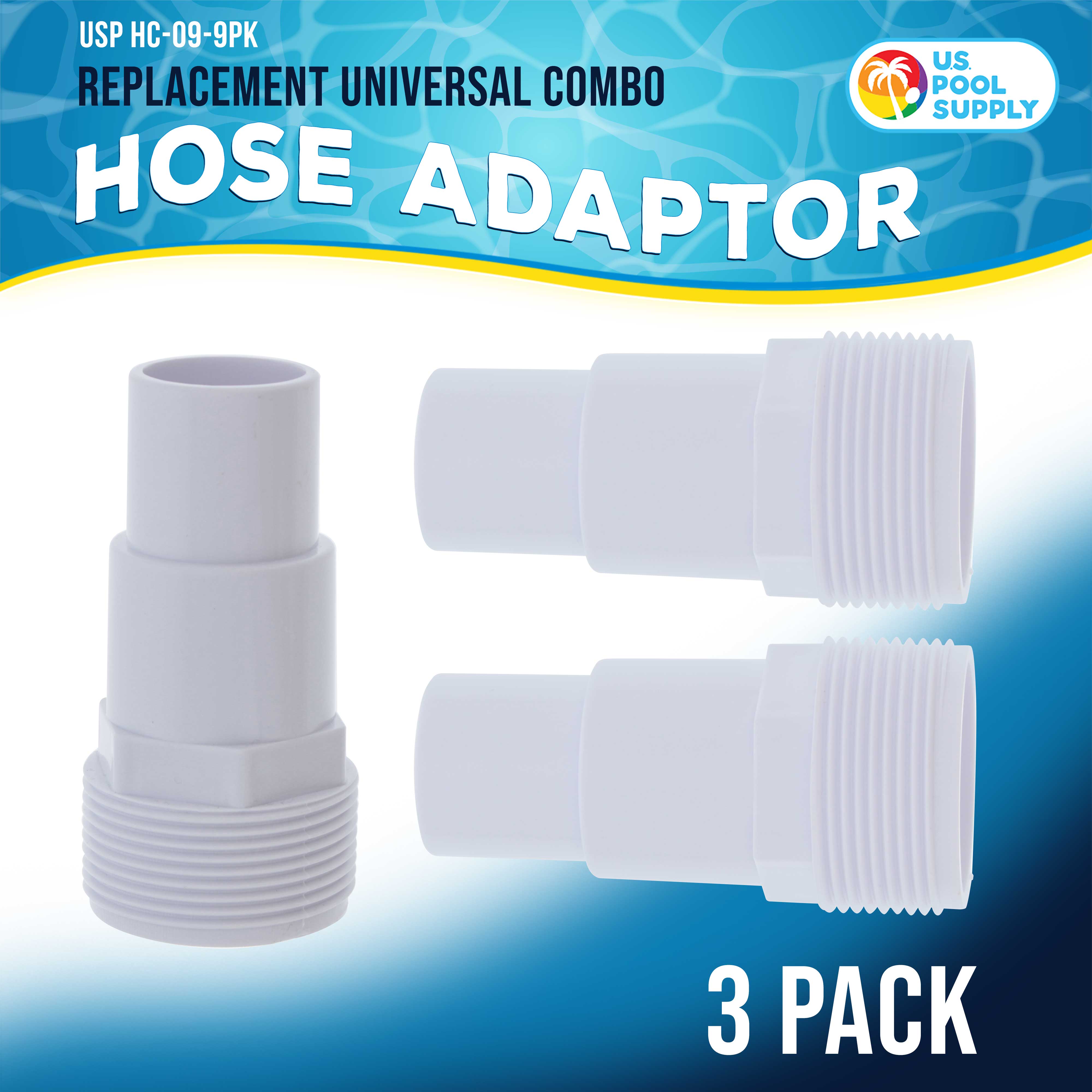 3-Piece Hose Adapter Kit - Universal Brass Fittings for Garden, Home & Industrial Use - Compatible with Most Hose Connections