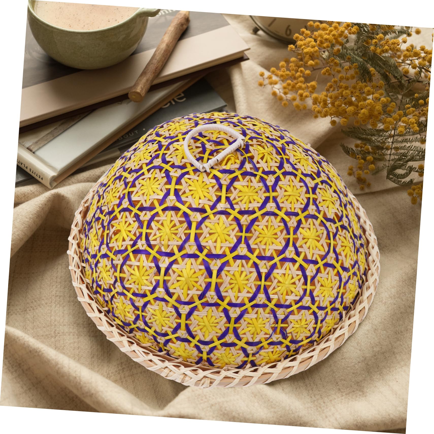 Handwoven Bamboo Storage Basket Set - Multi-Functional Food Cover & Household Organizer for Kitchen, Pantry, and Bathroom Storage