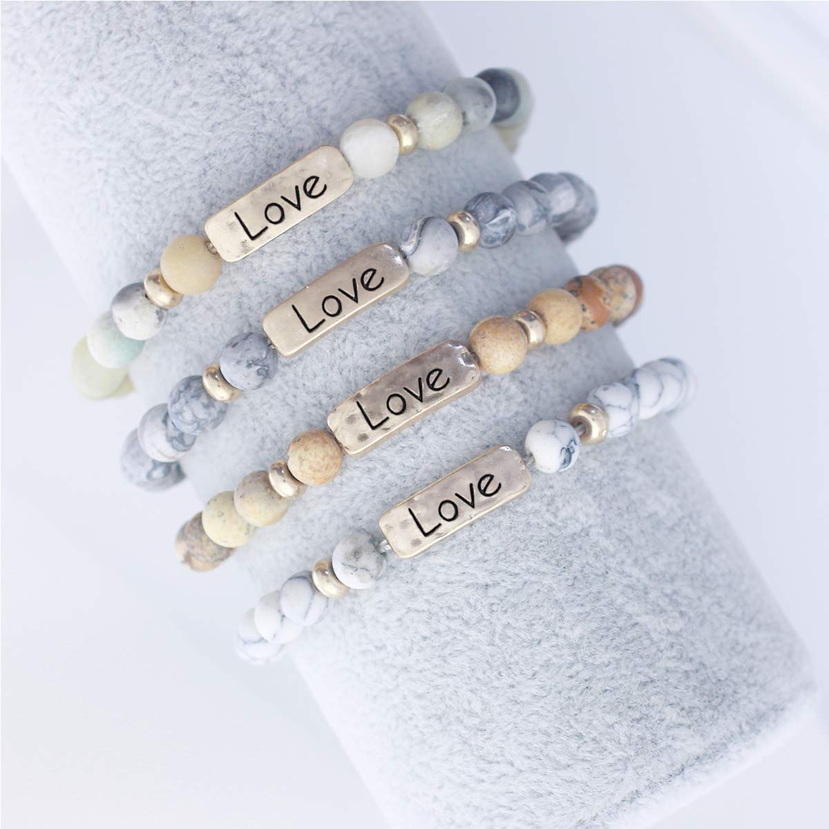 NTLX Christian Stretch Bracelets for Women - Inspirational Love Prayer Jewelry with Natural Stones - Meaningful Gift for Faith, Hope & Blessings - Perfect for Church, Bible Study & Daily Wear