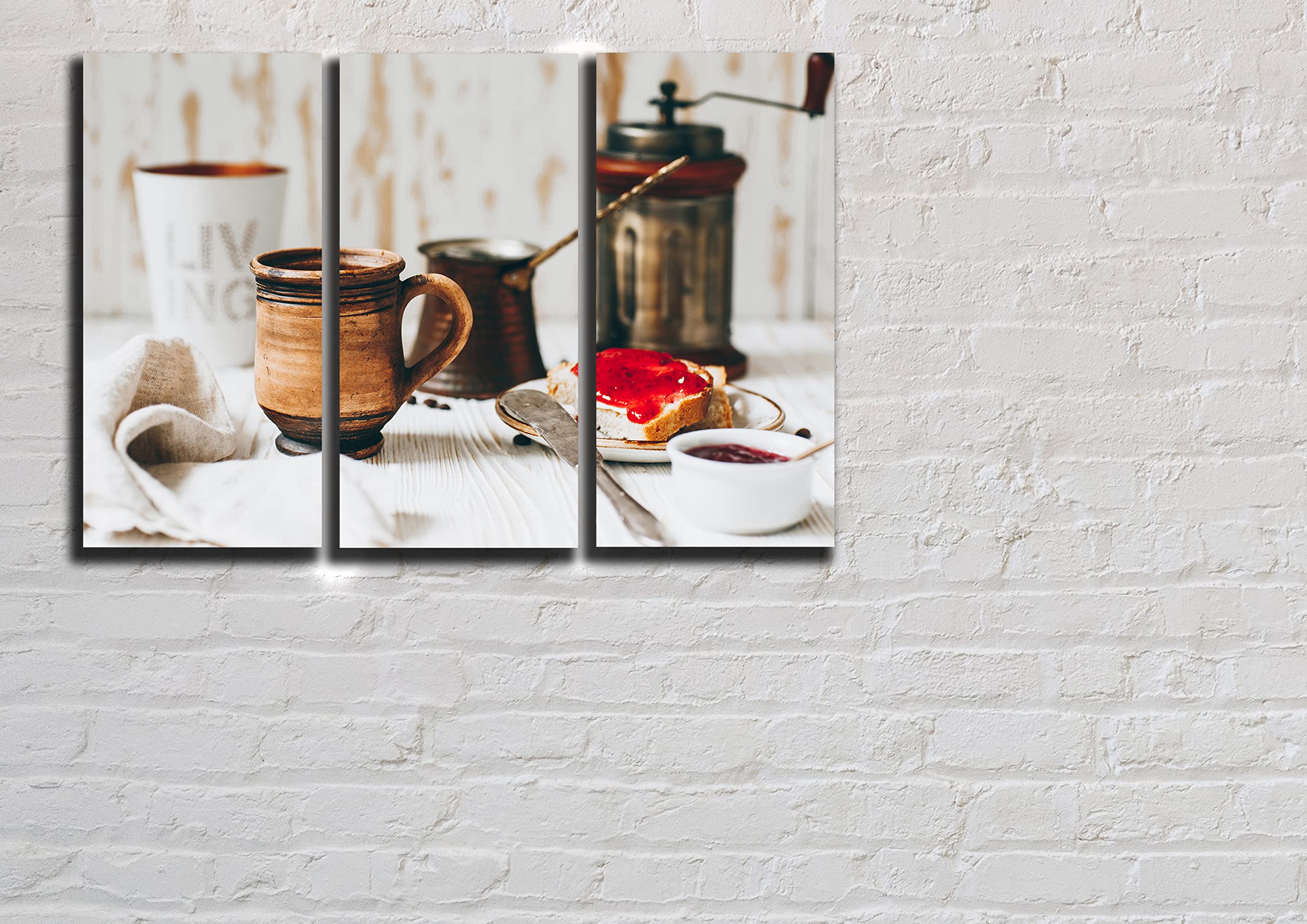 3-Piece Turkish Coffee Wall Art Canvas Print Set - Food & Cooking Theme Decor for Kitchen, Dining Room - Perfect for Home, Cafe, and Restaurant Wall Decoration