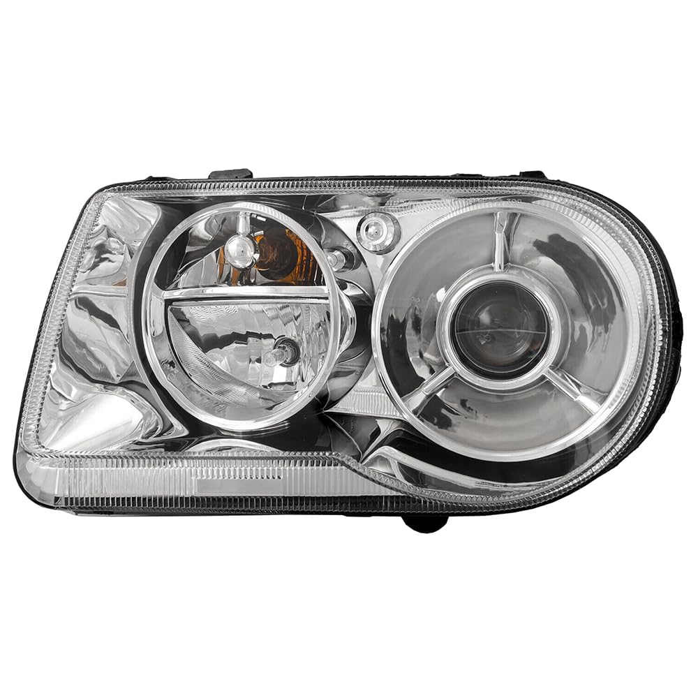 OE Style Halogen Headlight Assembly Replacement for 2005-2010 Chrysler 300 - Compatible with Part Numbers CH2502167, CH2503167, 4805863AD, 4805862AD - Perfect for Night Driving and Vehicle Restoration Projects