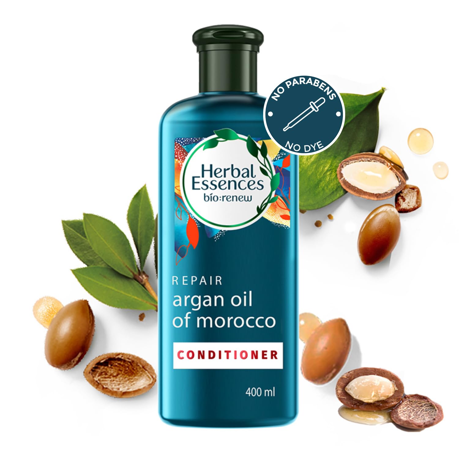 Herbal Essences Bio:renew Argan Oil of Morocco Conditioner 400ml - Paraben Free & Colorant Free Hair Treatment for Dry & Damaged Hair - Perfect for Daily Hydration & Salon-Quality Results at Home