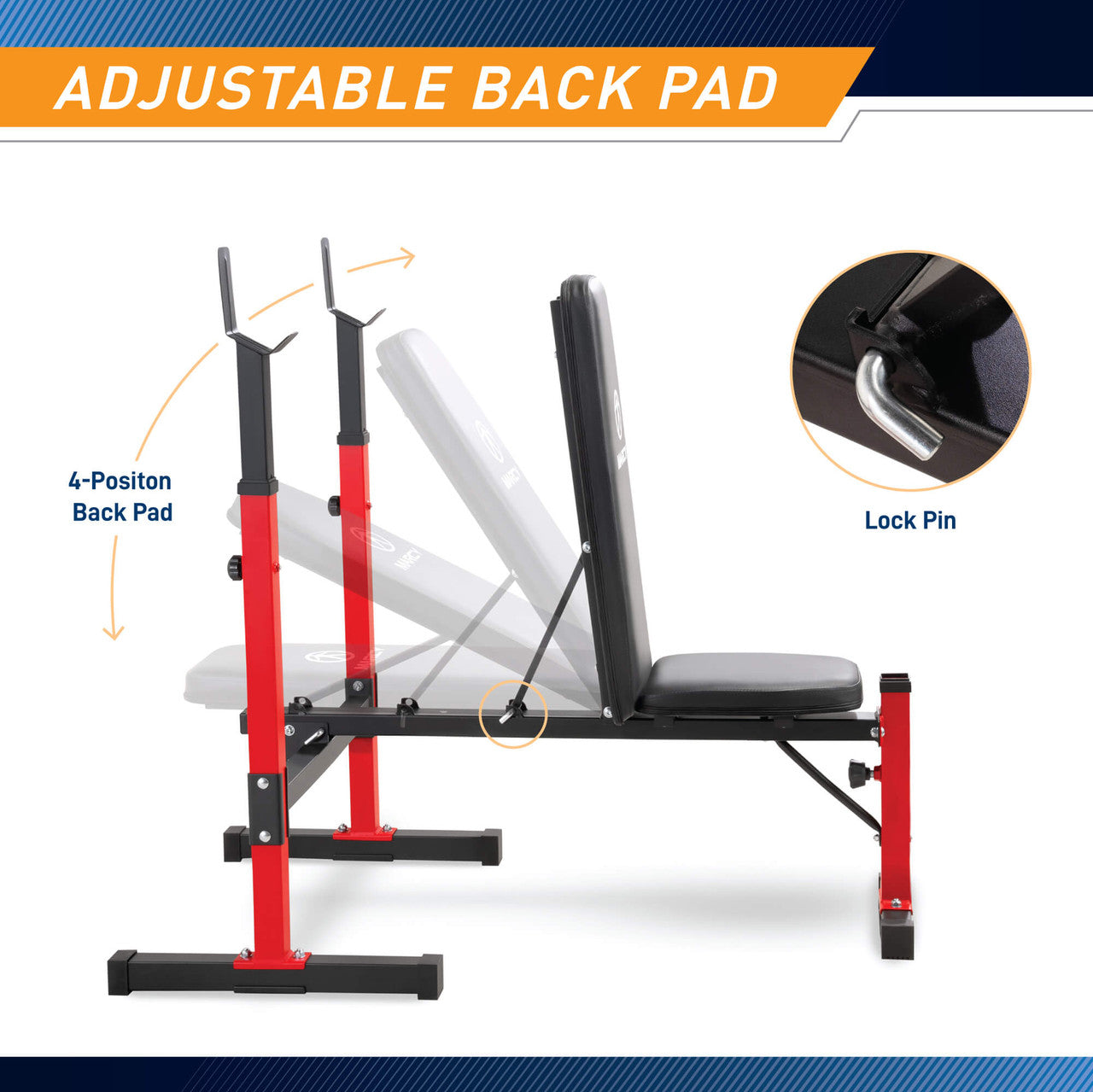 Marcy MWB 5511 Standard Weight Bench for Home Gym - Adjustable Workout Bench for Strength Training & Bodybuilding | Perfect for Home Fitness, Garage Gym & Personal Training