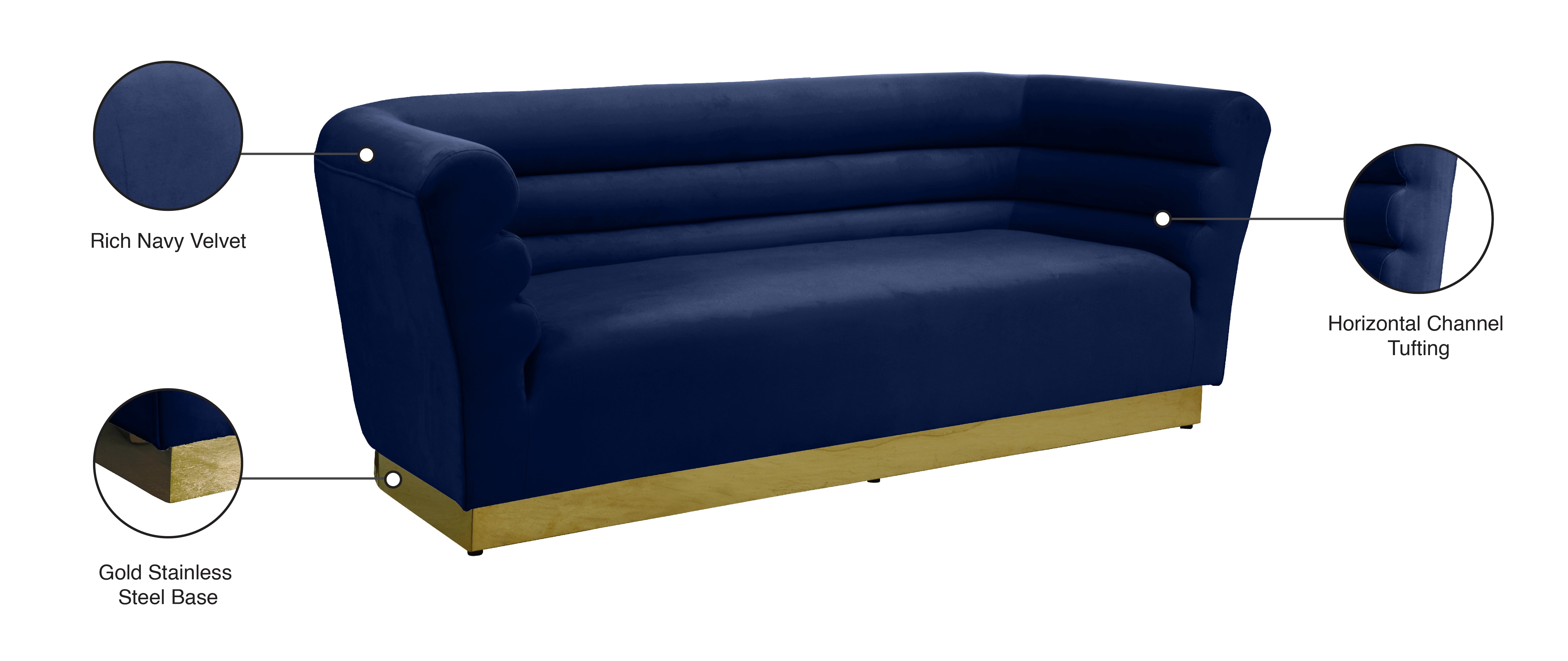 Luxury Bellini Velvet Sofa - Modern Plush Upholstered Couch for Living Room, Lounge & Home Decor - Soft Comfortable Sectional Sofa for Apartment, Dorm or Office