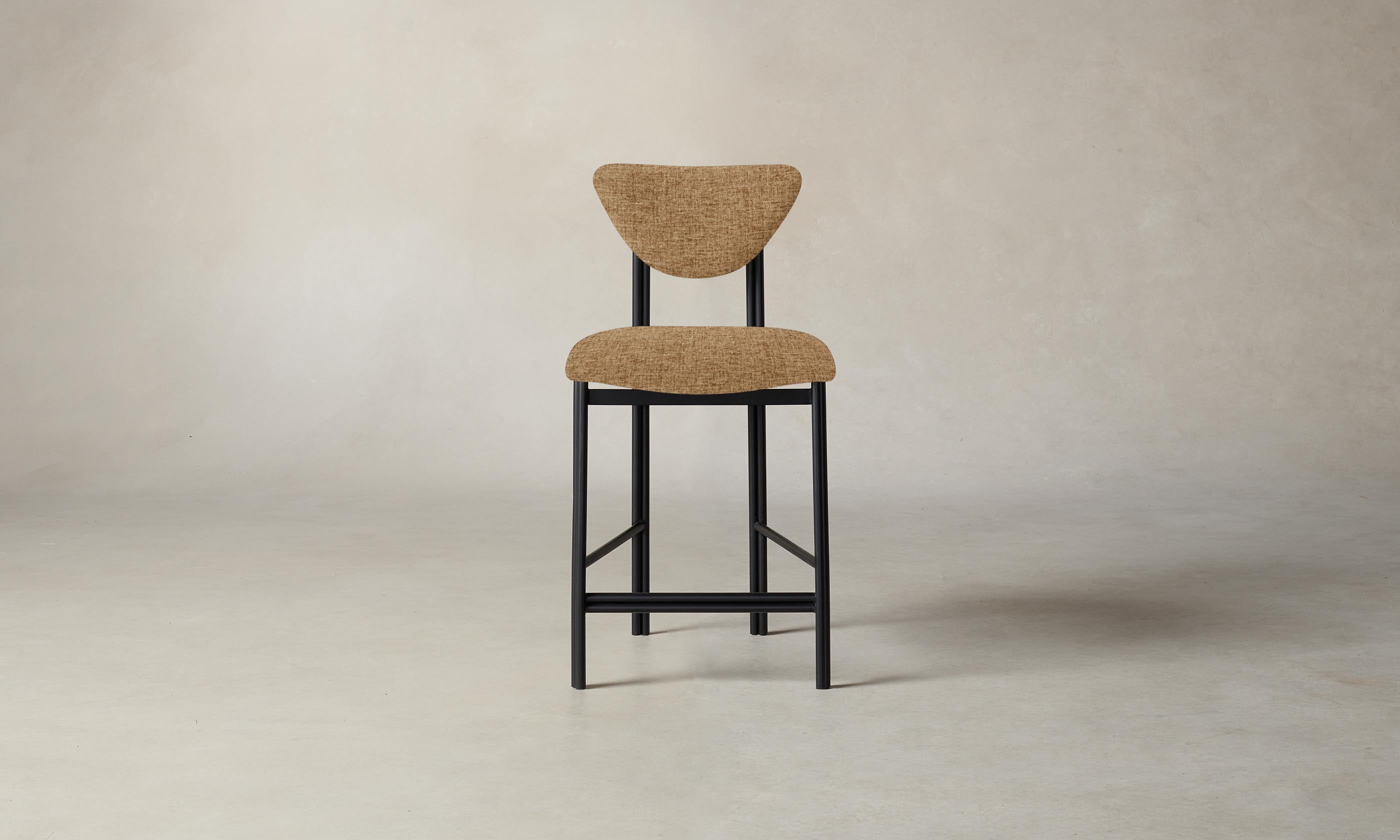 Heritage Belgian Linen Counter Stool - Modern Kitchen & Bar Stool with Comfortable Seat - Perfect for Breakfast Nook, Kitchen Island & Home Bar Decor