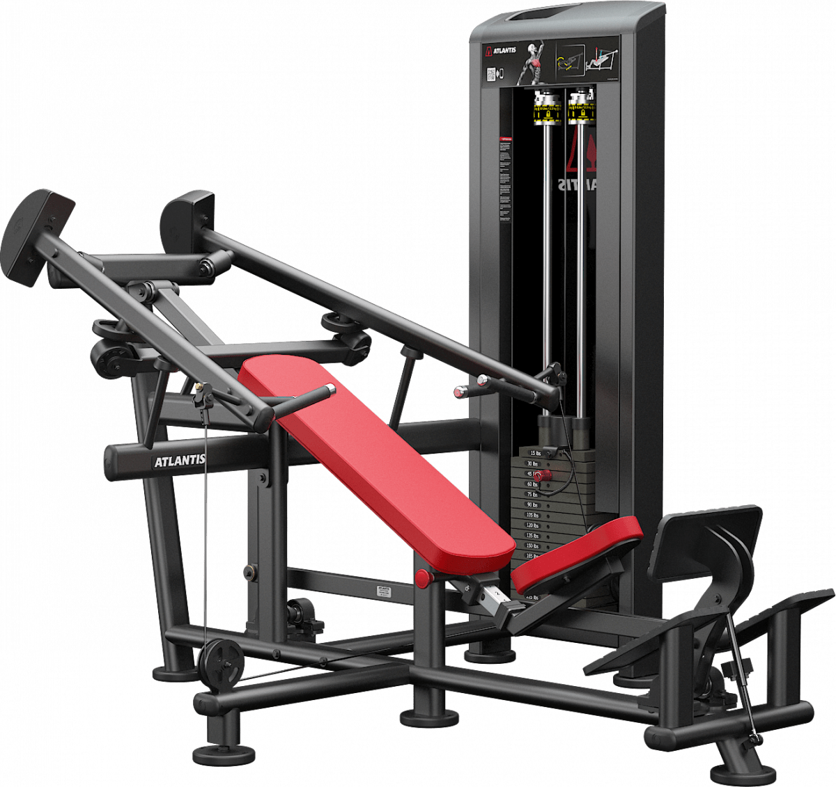 ATLANTIS Incline Converging Chest Press Machine - Professional Gym Equipment for Strength Training & Muscle Building - Perfect for Home & Commercial Gyms