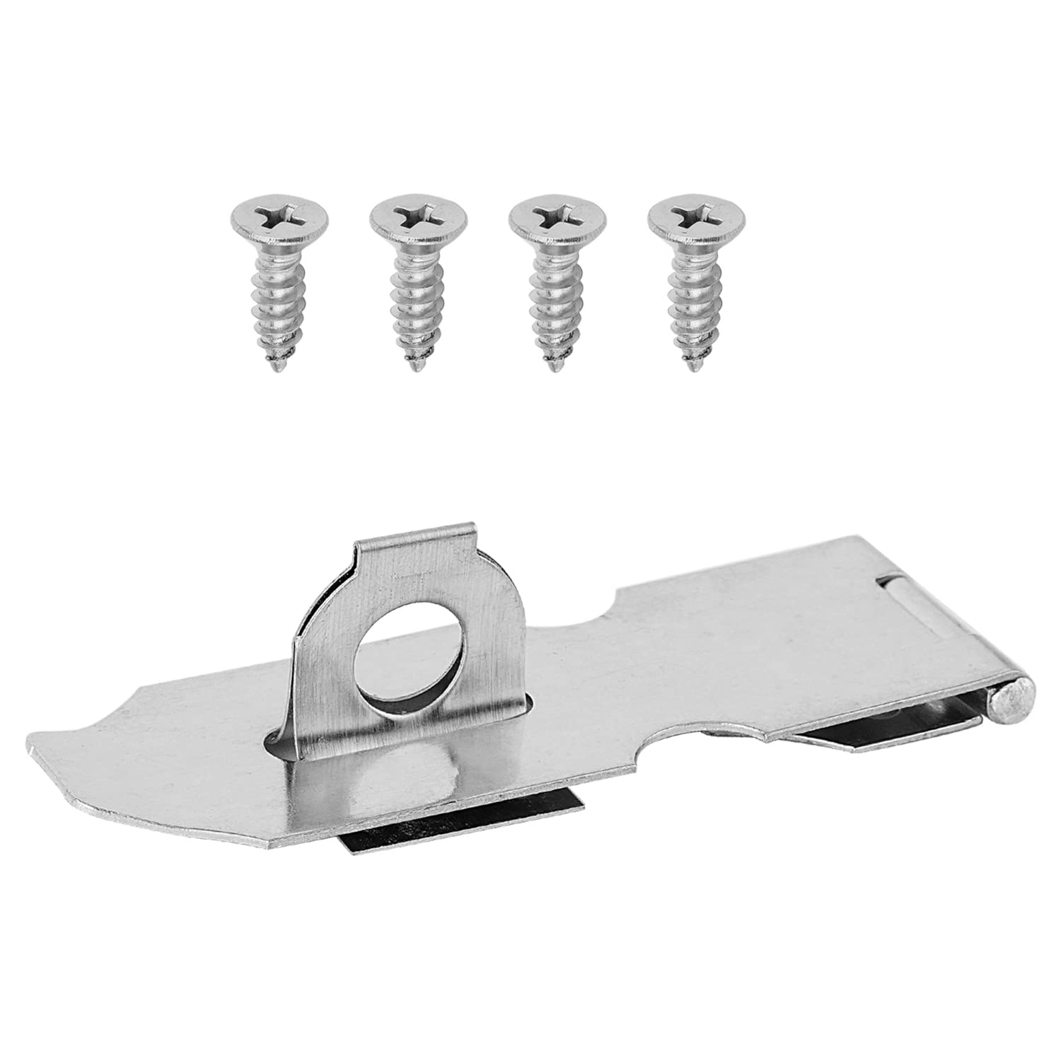 Stainless Steel Keyed Knob Hasp Lock - 128mm Silver Twist Key Lock for Small Doors, Cabinets, File Drawers & Freezer Doors | Secure Storage Solution for Home & Office Use