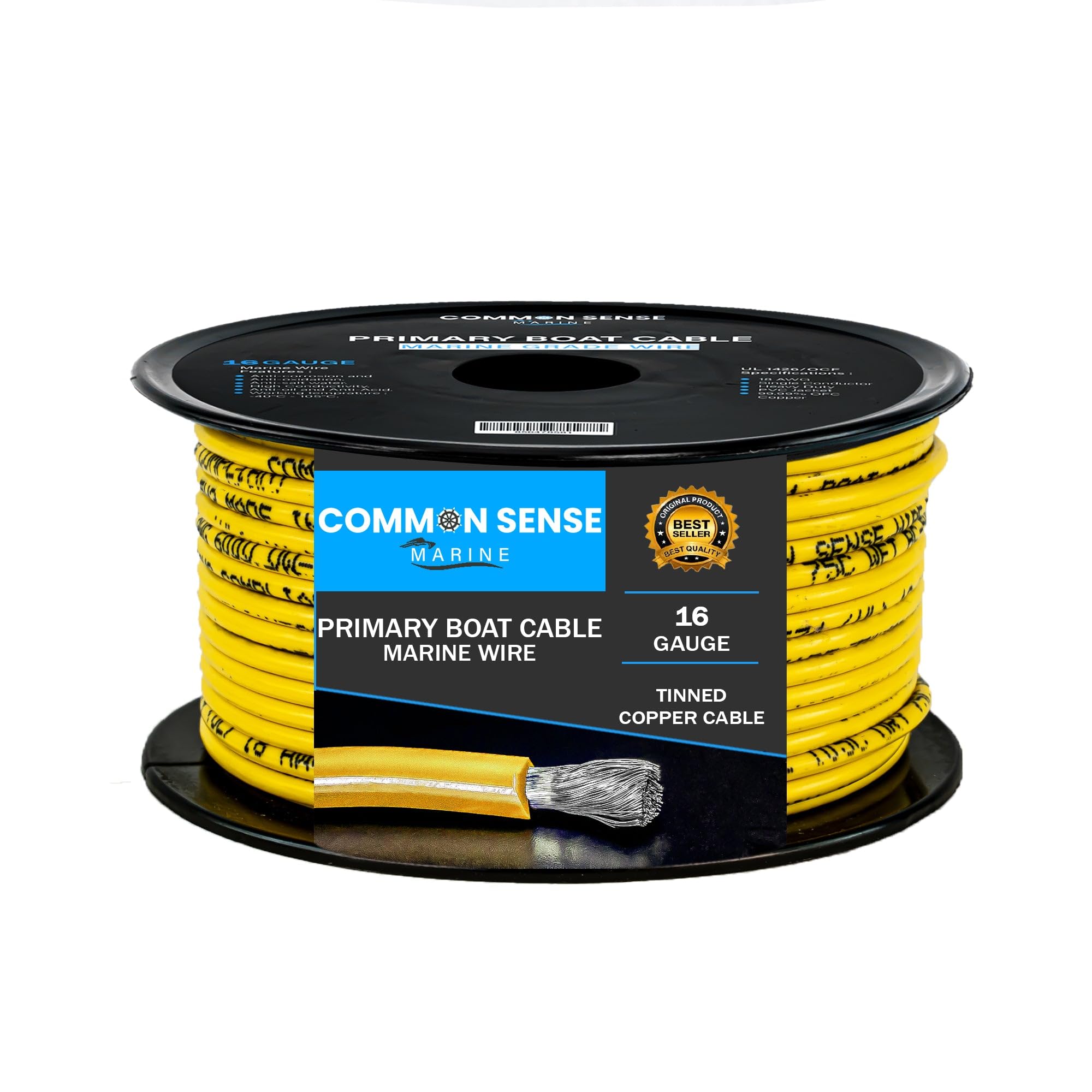 16 AWG Marine Grade Tinned Copper Boat Cable - 1000 ft UL 1426 PVC Wire for Boats, Automotive, Speakers, RV & Trailers | Oxygen-Free, Weatherproof Electrical Wiring for Marine, Outdoor & Vehicle Applications
