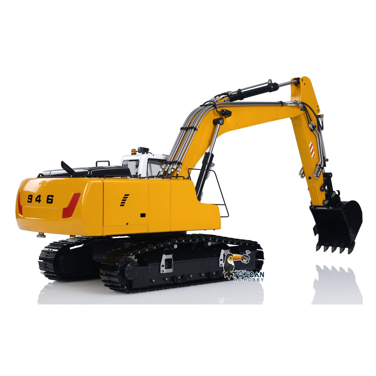 MTMODEL 1/14 Scale 946 Metal RC Hydraulic Excavator - Wireless Remote Control Construction Toy with 2 Arms, Clamshell Bucket & Ripper Attachment | Perfect for Construction Enthusiasts, Collectors & RC Hobbyists | Great for Outdoor Play, Sandbox Activities & DIY Construction Projects