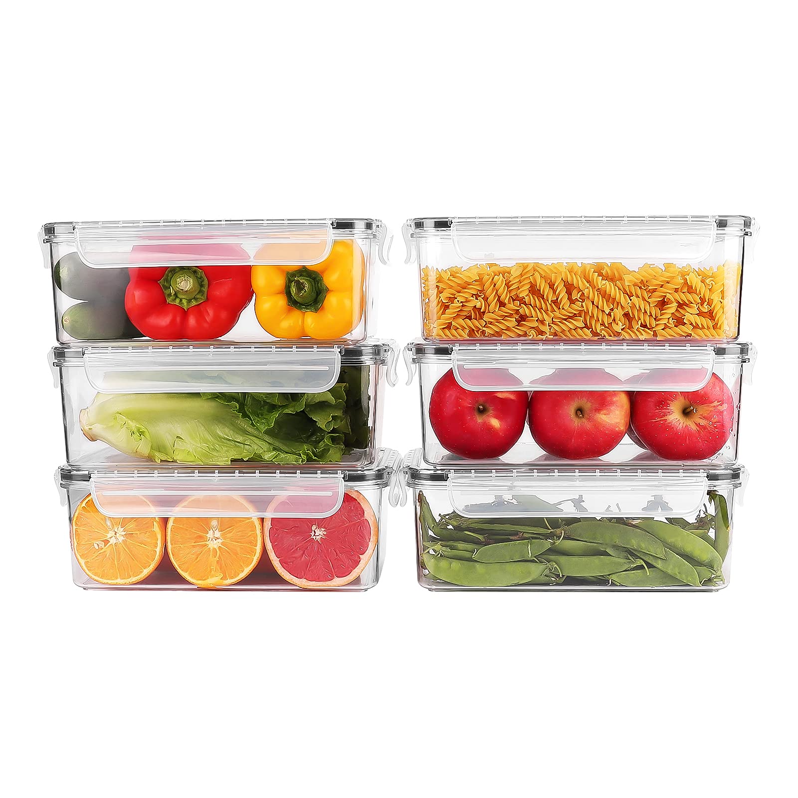 BPA-Free Food Storage Containers 6-Pack (10.4 Cup/87oz) - Airtight Meal Prep Containers for Microwave, Freezer & Dishwasher - Ideal for Meal Prepping, Leftovers & Bulk Food Storage