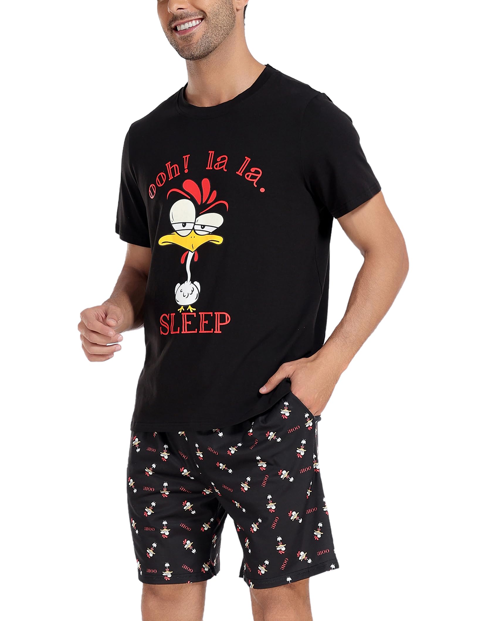 **Men's Cotton Pajama Set - Soft V-Neck Sleepwear with Pockets for Lounge & Relaxation at Home**
