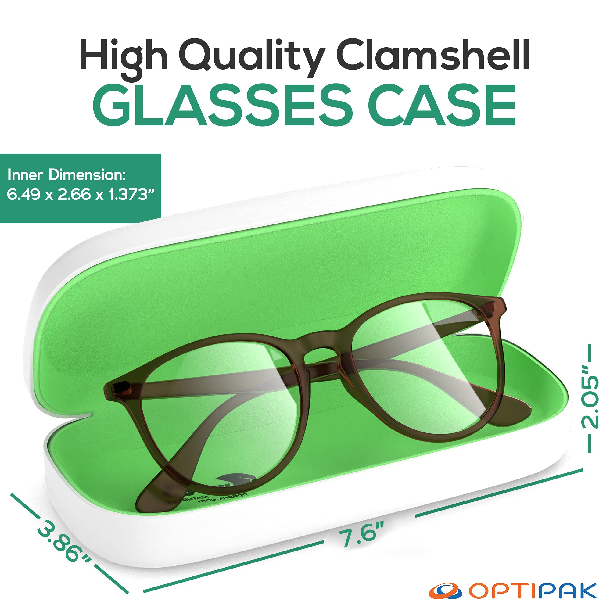 Durable Hard Shell Glasses Case | Eco-Friendly Eyewear Protector with Microfiber Cleaning Cloth | Travel-Friendly Brushed Eyeglass Holder | Perfect for Travel, Work & Daily Use