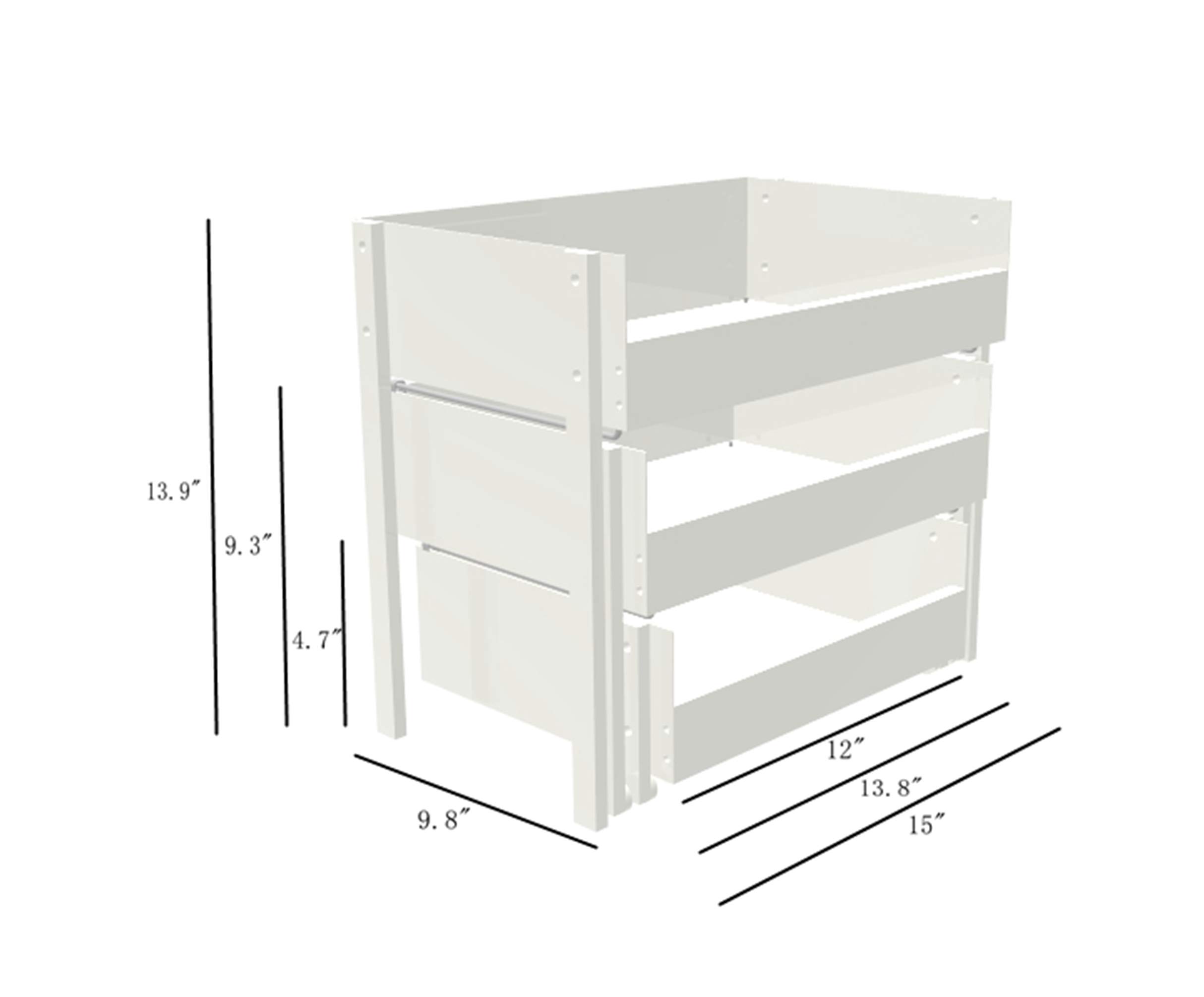 FixtureDisplays® 3-Tier Drawer Organizer - 16 x 14 x 10 Inches White Plastic Storage Bins for Desk, Kitchen & Bathroom Organization - Stackable Tabletop Organizer for Office Supplies, Makeup & Utensils
