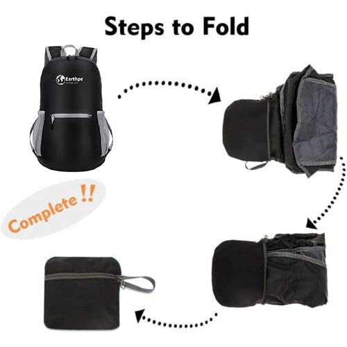 Ultra Lightweight Hiking Backpack - Water Resistant Compact Daypack for Women & Men, Foldable Travel Backpack (Orange) | Perfect for Outdoor Adventures, Camping, Hiking & Daily Commute