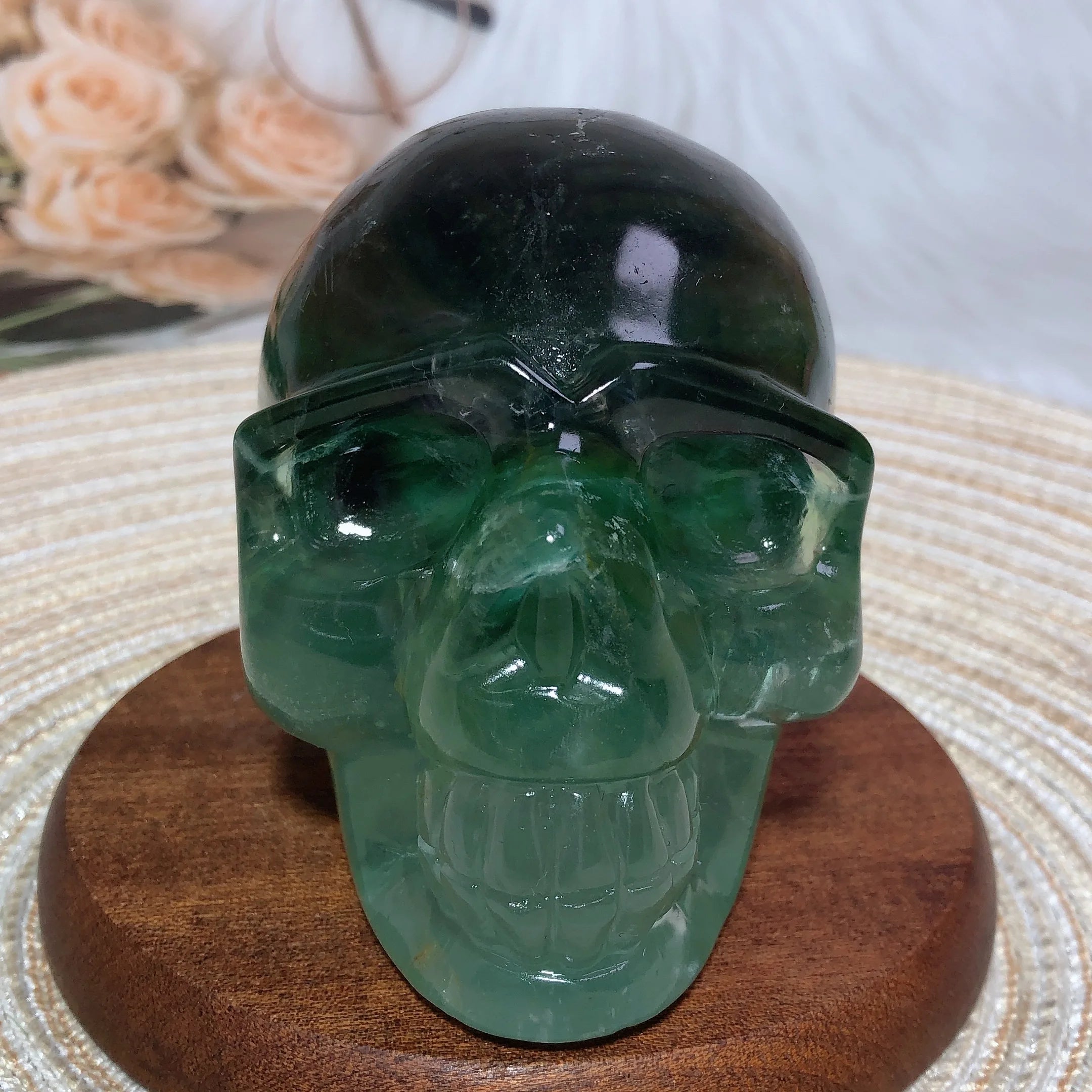 Natural Blue Fluorite Crystal Skull Carving - High Quality Healing Stone for Meditation, Spiritual Healing & Home Decor | Perfect Gift for Crystal Lovers & Energy Workers