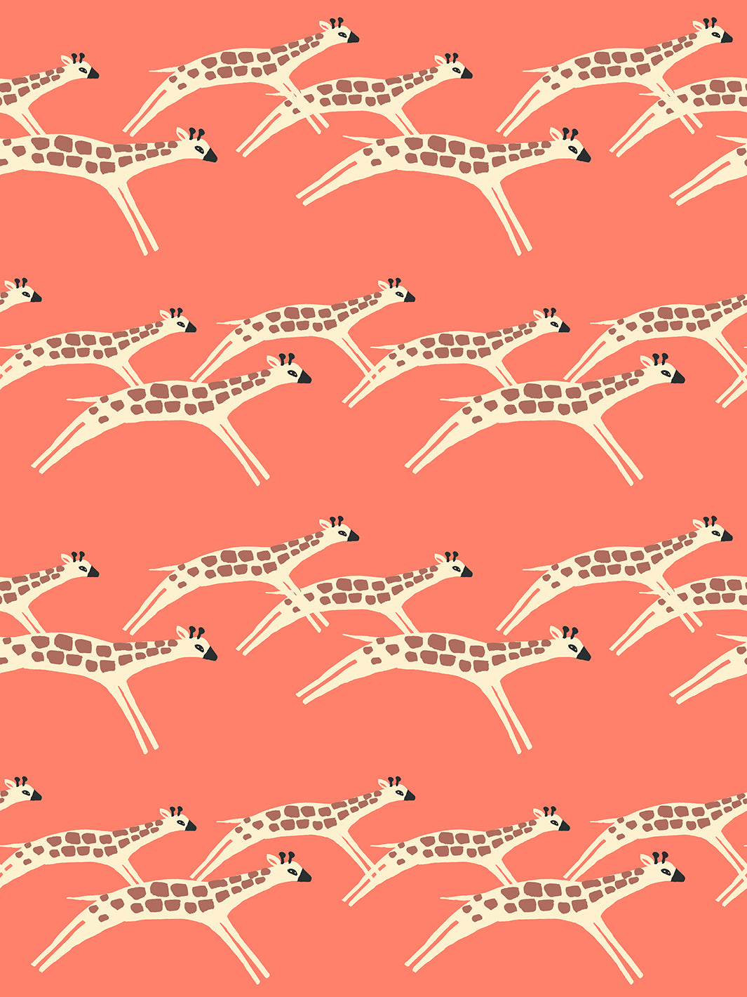 Galloping Giraffes Nursery Wallpaper by Tea Collection - Watermelon Print - Perfect for Baby Rooms & Kids' Bedroom Decor
