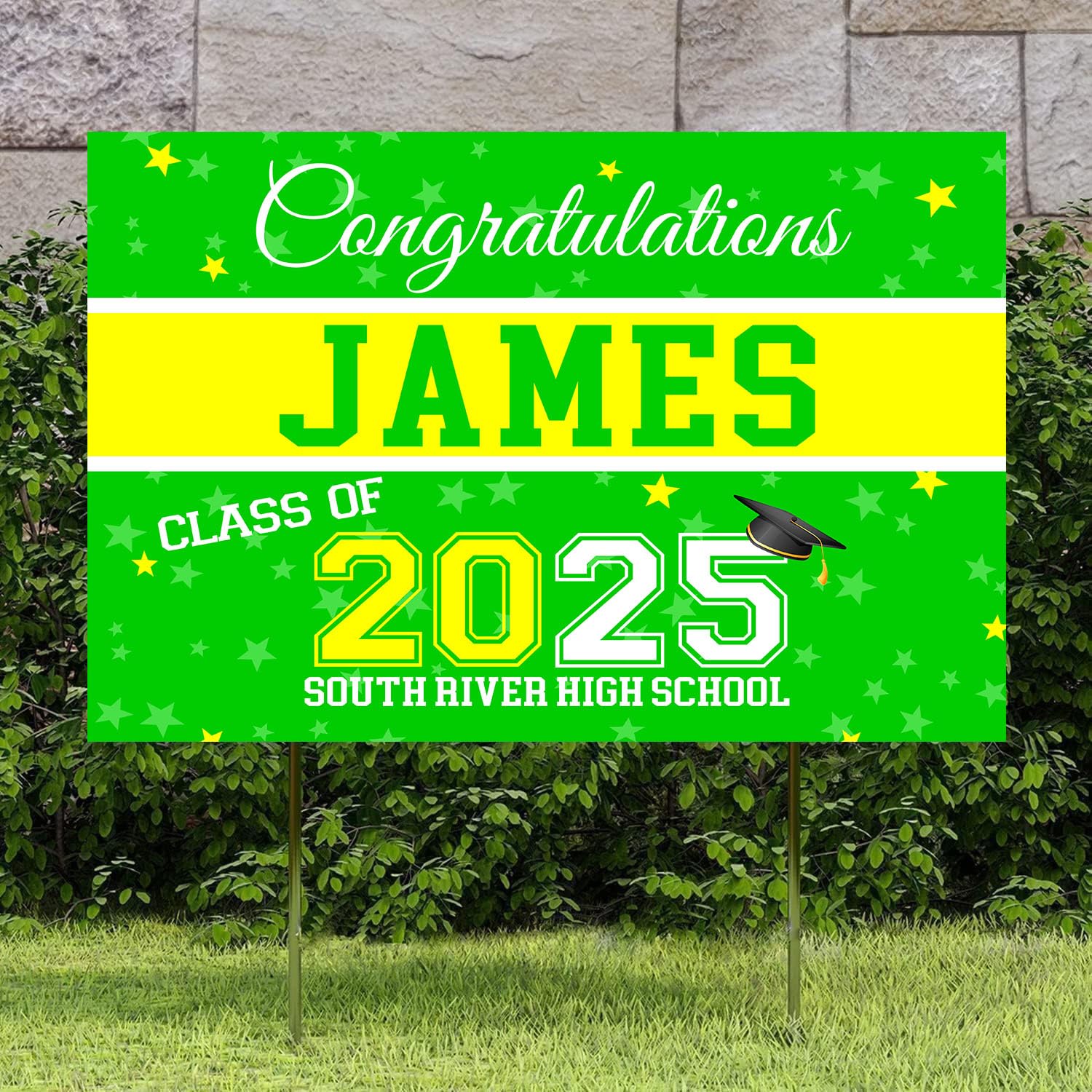 Personalized Graduation Yard Signs 2025 - Custom Senior Graduate Banner for High School & College - Class of 2025 Corrugated Sign - Perfect for Outdoor Celebrations & Graduation Party Decorations