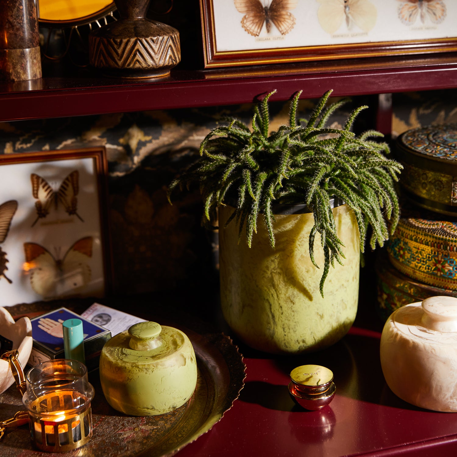 Amisha Pistachio Green Ceramic Vase - Elegant Home Decor for Living Room, Dining Table, or Wedding Centerpiece