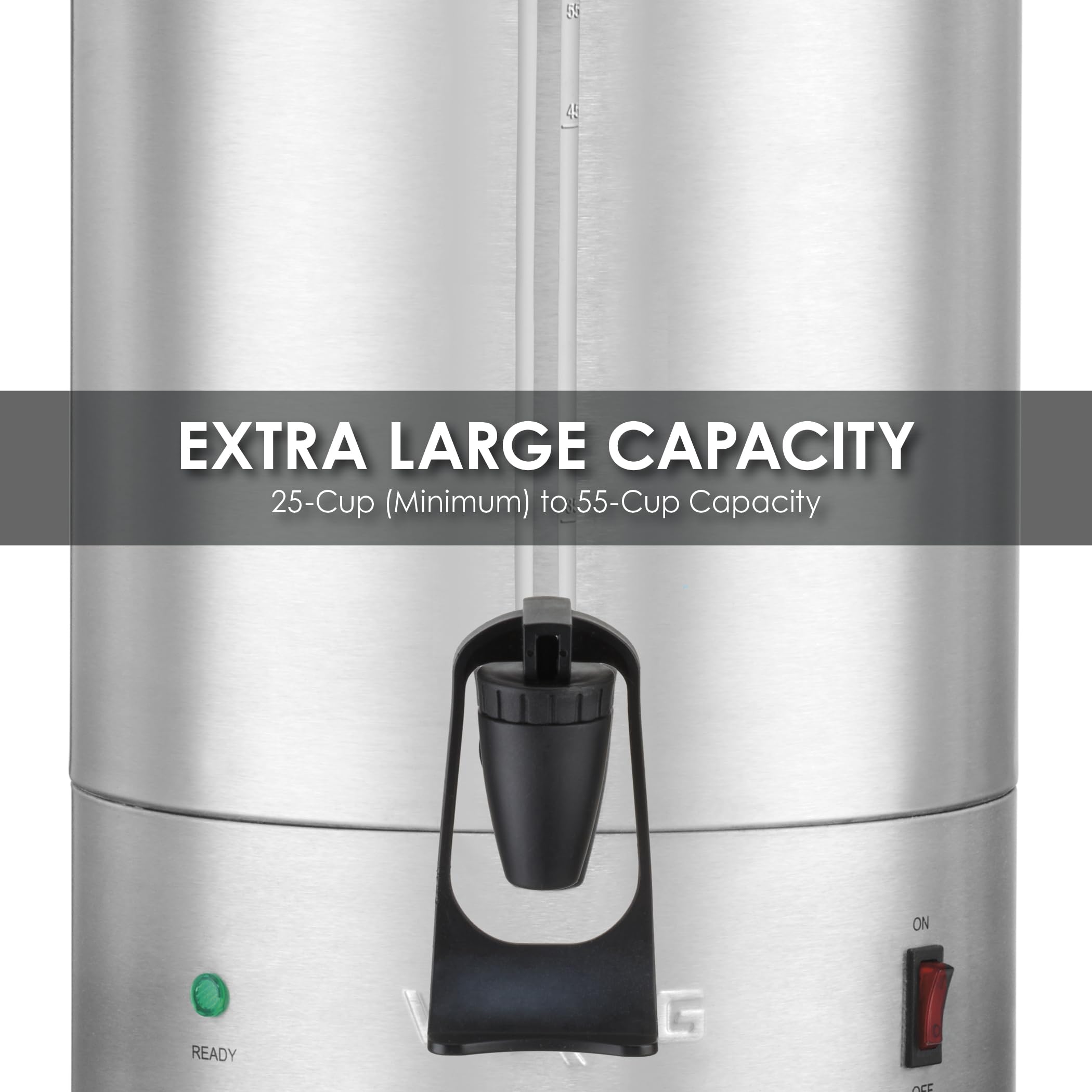 Waring Commercial WCU550 55-Cup Stainless Steel Coffee Urn - Heavy Duty Commercial Coffee Maker for Large Events, Catering & Offices - Silver