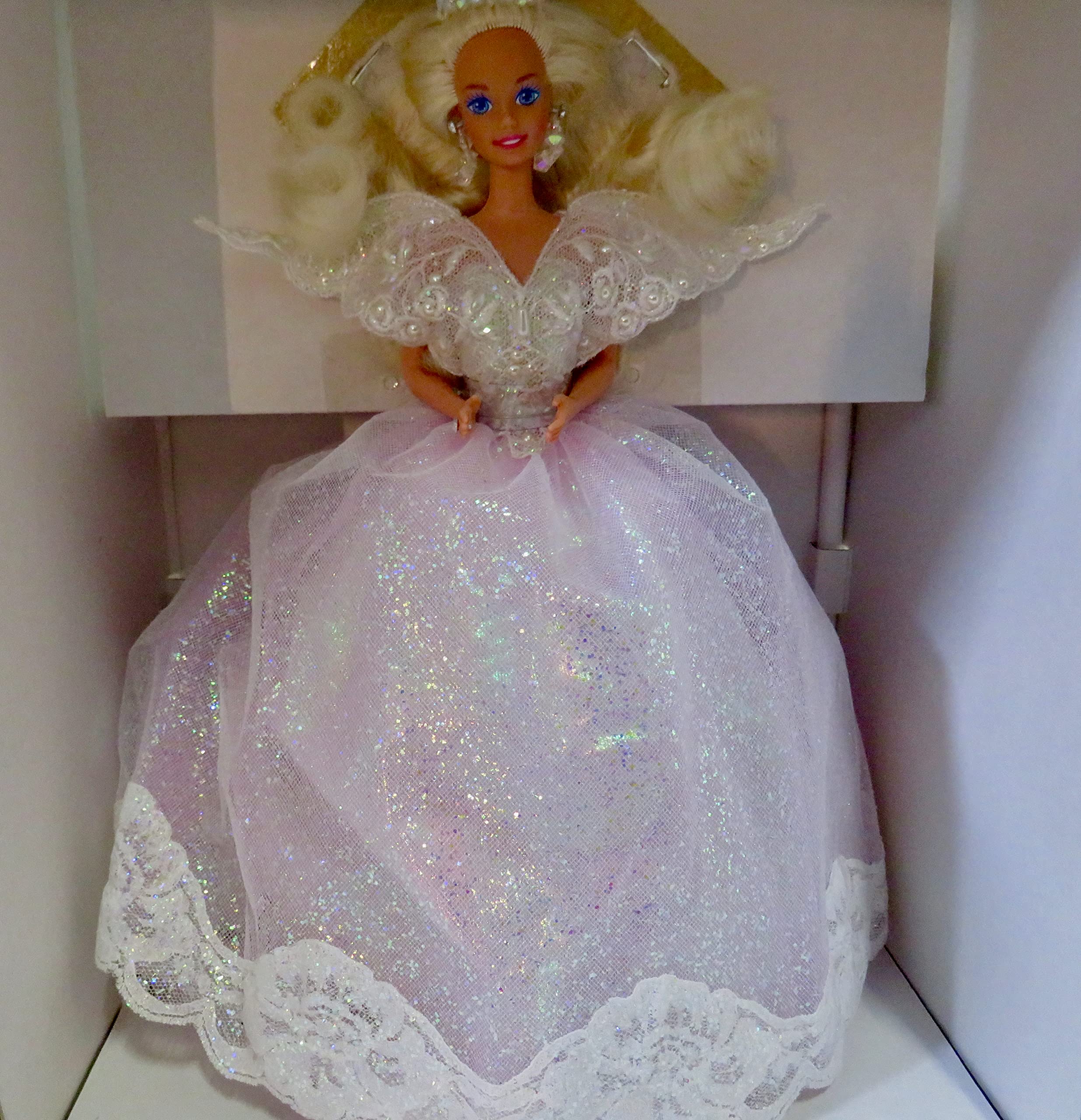 Limited Edition 1993 Angel Lights Barbie Doll Tree Topper - Glowing Christmas Tree Angel for Holiday Decorations | Perfect for Xmas Tree, Home, and Party Decor