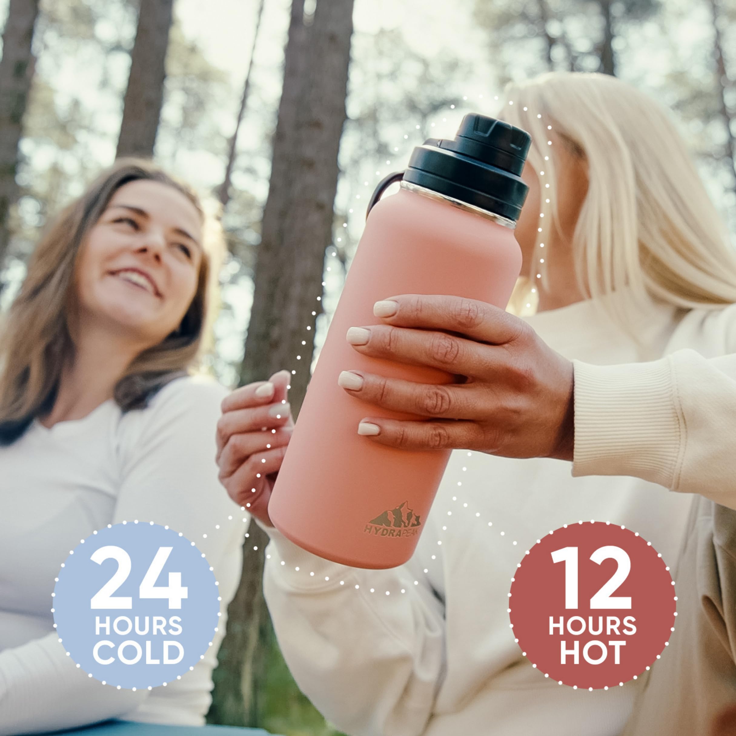 Hydrapeak 32 oz Insulated Stainless Steel Water Bottle with Chug Lid - Leak Proof, Double Wall Vacuum Insulation Keeps Drinks Cold for 24 Hours & Hot for 12 Hours - Perfect for Gym, Hiking, Travel & Outdoor Activities