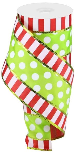 Polka Dot Wired Ribbon 4x10 Yards - Gift Wrapping & Bow Making for Crafts & Floral Arrangements