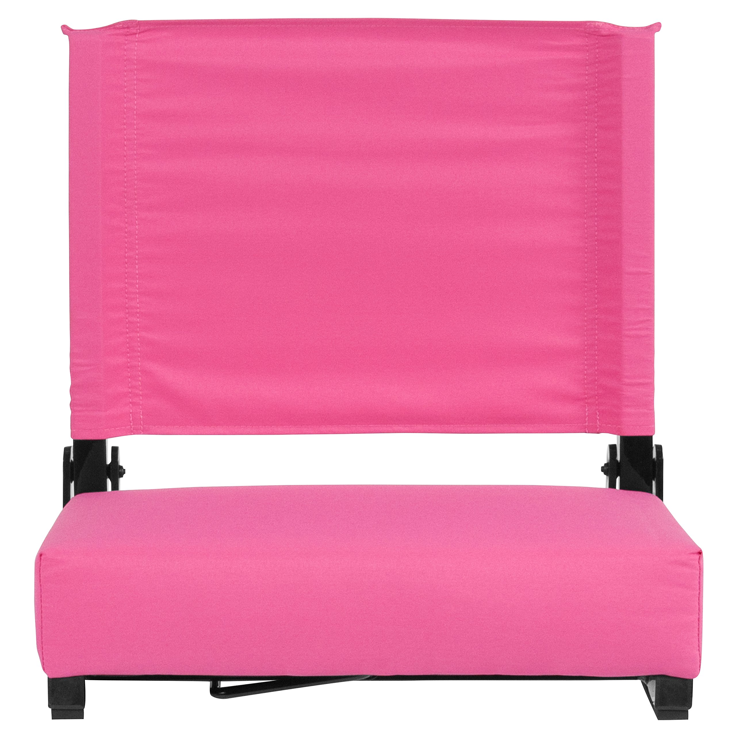 Flash Furniture Grandstand Portable Stadium Seats - 2 Pack Folding Padded Bleacher Chairs with Handle, 500 lb Weight Capacity, Pink | Perfect for Outdoor Sports Games, Concerts, Picnics & Backyard Events