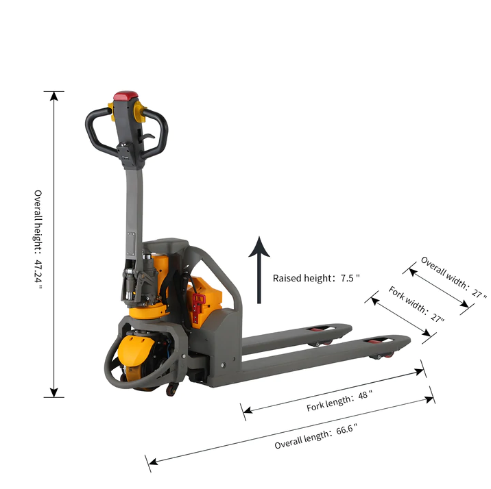 Apollolift A1018 Electric Pallet Jack - 3300 lbs Heavy Duty Battery Powered Pallet Truck, 48