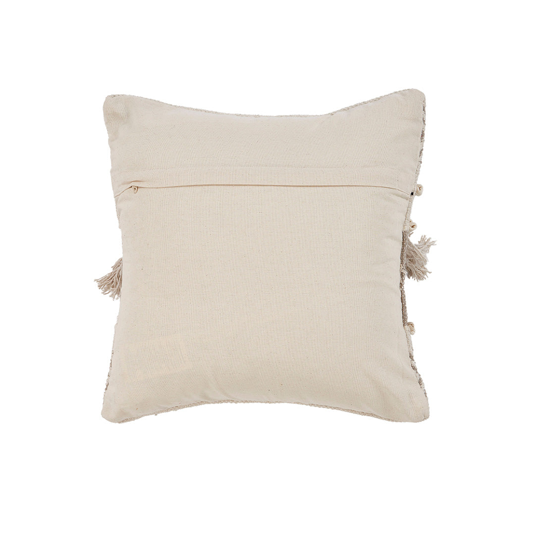 Luxury Beige Tassel Throw Pillow Cover - Soft Bohemian Decorative Cushion for Sofa, Bed, Living Room & Nursery Decor