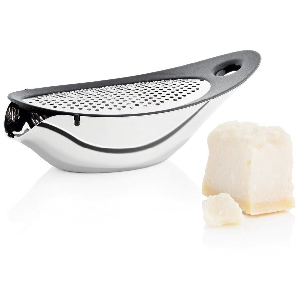 Premium Stainless Steel Parmesan Cheese Grater with Detachable Bowl - Perfect for Italian Pasta, Pizza & Salad Garnishing at Home or Restaurant