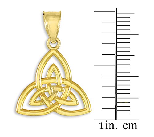 10k Yellow Gold Celtic Knot Triquetra Pendant Necklace for Women - Elegant Irish Jewelry Gift for Birthday, Anniversary & Special Occasions