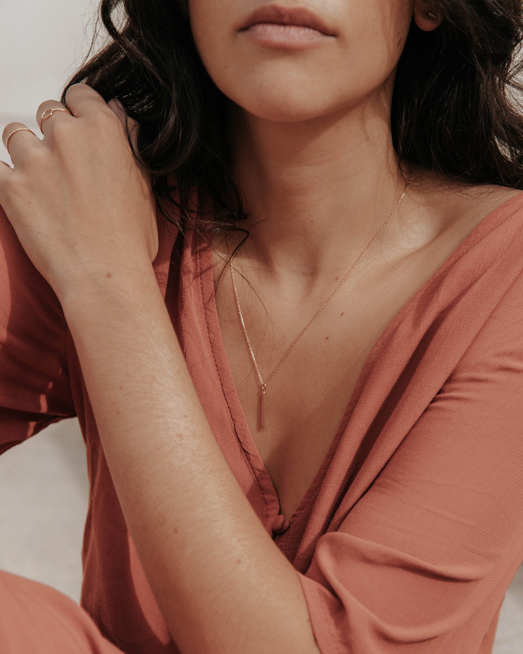 Vertical Bar Necklace - Minimalist Dainty Gold Pendant for Women | Perfect for Everyday Wear, Date Nights & Special Occasions