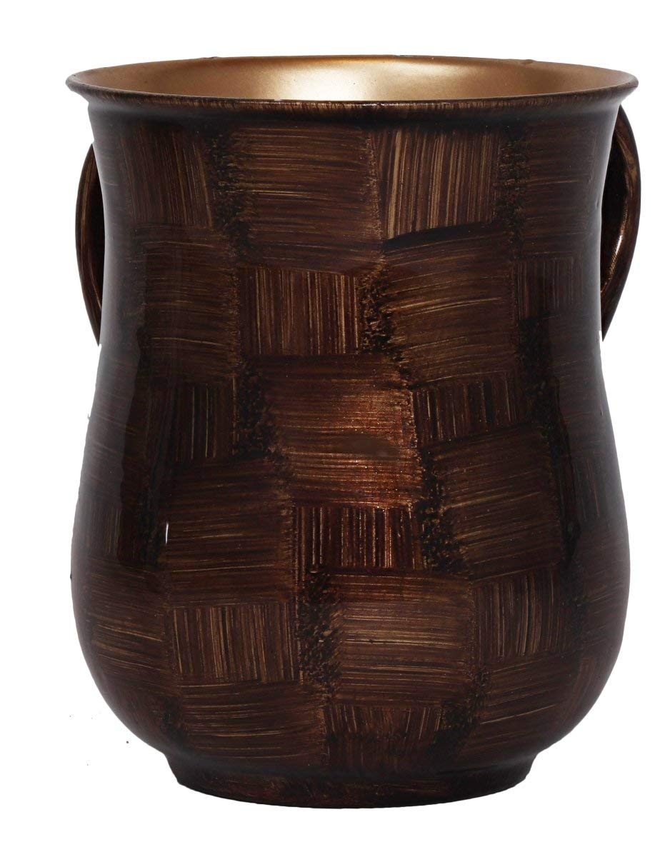56965 Checkerboard Washing Cup - Brown | Durable Coffee Mug for Home, Office & Camping | Perfect for Hot & Cold Beverages