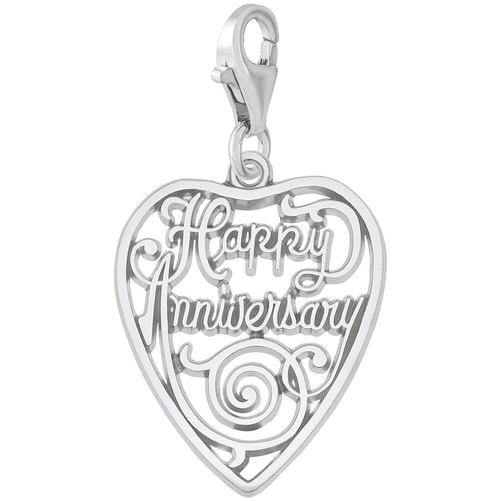Anniversary Charm with Lobster Claw Clasp - Dainty Jewelry Charms for Bracelets & Necklaces - Perfect for Couples Gifts, Wedding Anniversaries & Romantic Occasions