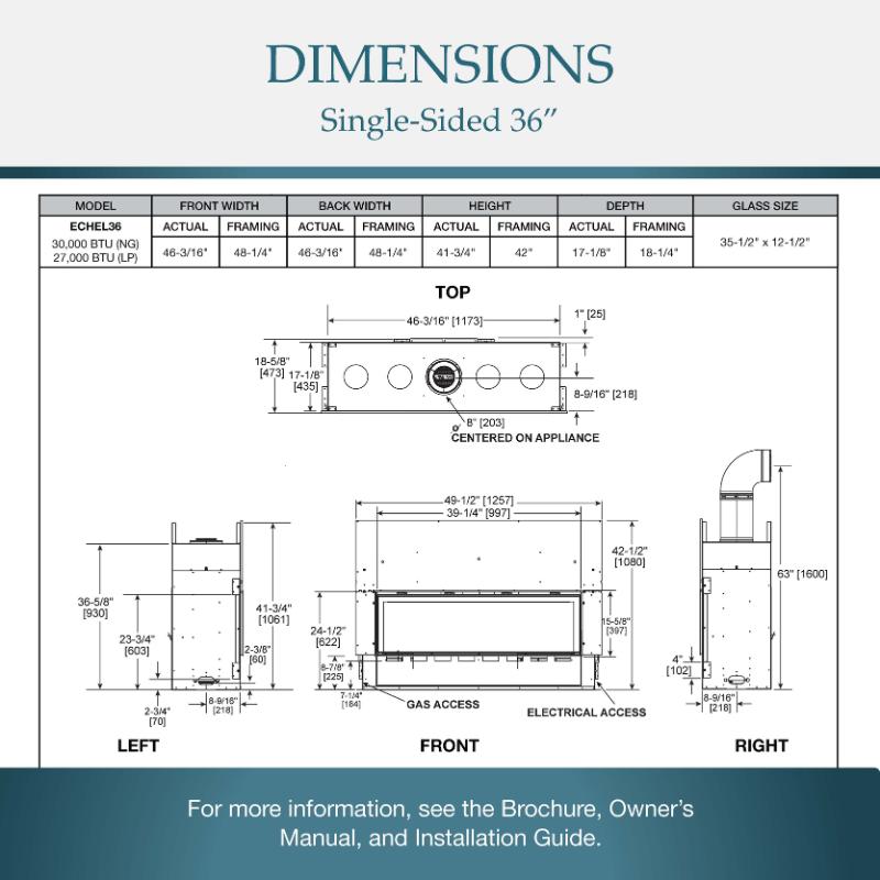 Majestic Echelon II 36-Inch Linear Direct Vent Gas Fireplace - ECHEL36IN - Modern Home Heating Solution for Living Rooms & Patios