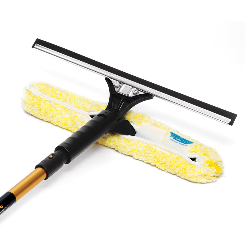 Ettore Backflip and Pole - Professional Window Cleaning Tool for High-Rise Buildings, Glass Surfaces, and Hard-to-Reach Areas