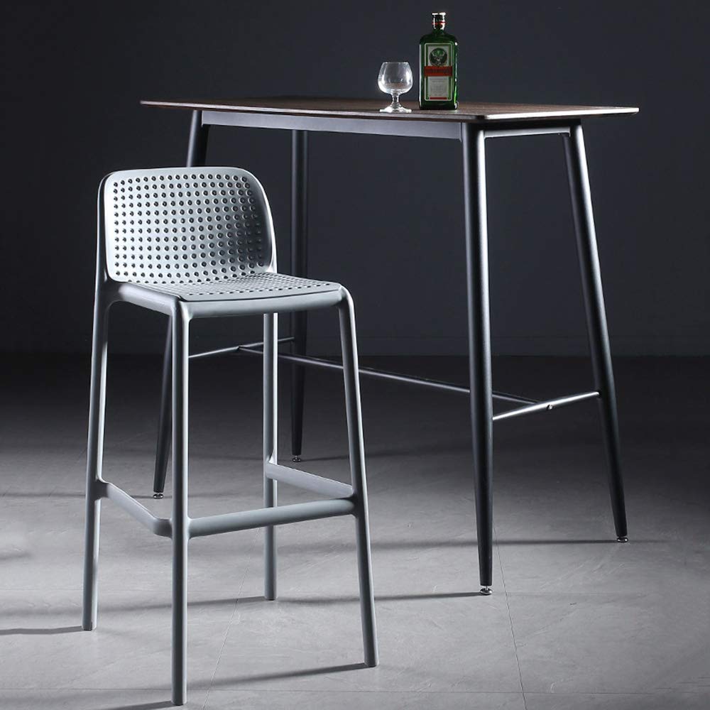 Modern Nordic Counter Height Bar Stools - Square Plastic Dining Chairs for Kitchen Island, Patio & Outdoor Lounge - Minimalist Design for Home & Commercial Use
