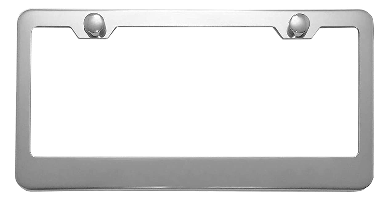2 Pack Stainless Steel License Plate Frames for Ford - Durable Silver Car Plate Holder with Screw Caps, Fits US Standard Plates - Perfect for Truck, SUV & Sedan Protection & Customization