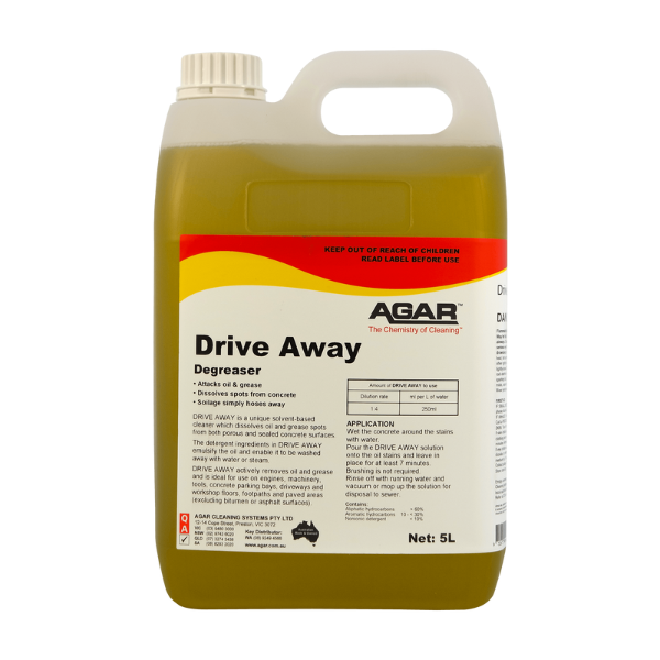 Agar Drive Away Degreaser - Powerful Oil Stain Remover for Driveways, Concrete & Garage Floors | Fast-Acting Cleaner for Tough Grease & Oil Stains | Perfect for Home Driveway Maintenance & Garage Cleaning