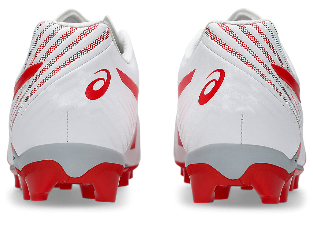 ASICS KID'S LETHAL FLASH IT 3 GS White/Red Soccer Cleats - Lightweight Youth Football Shoes for Boys & Girls - Perfect for Turf, Grass & Indoor Soccer Training & Matches