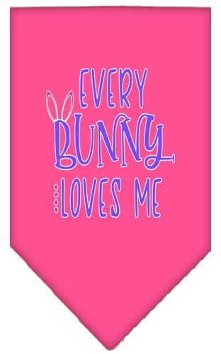 Every Bunny Loves Me Screen Print Bandana - Soft Cotton Pet Bandanas in Multiple Colors for Dogs & Cats - Perfect for Easter, Pet Parties & Photo Shoots