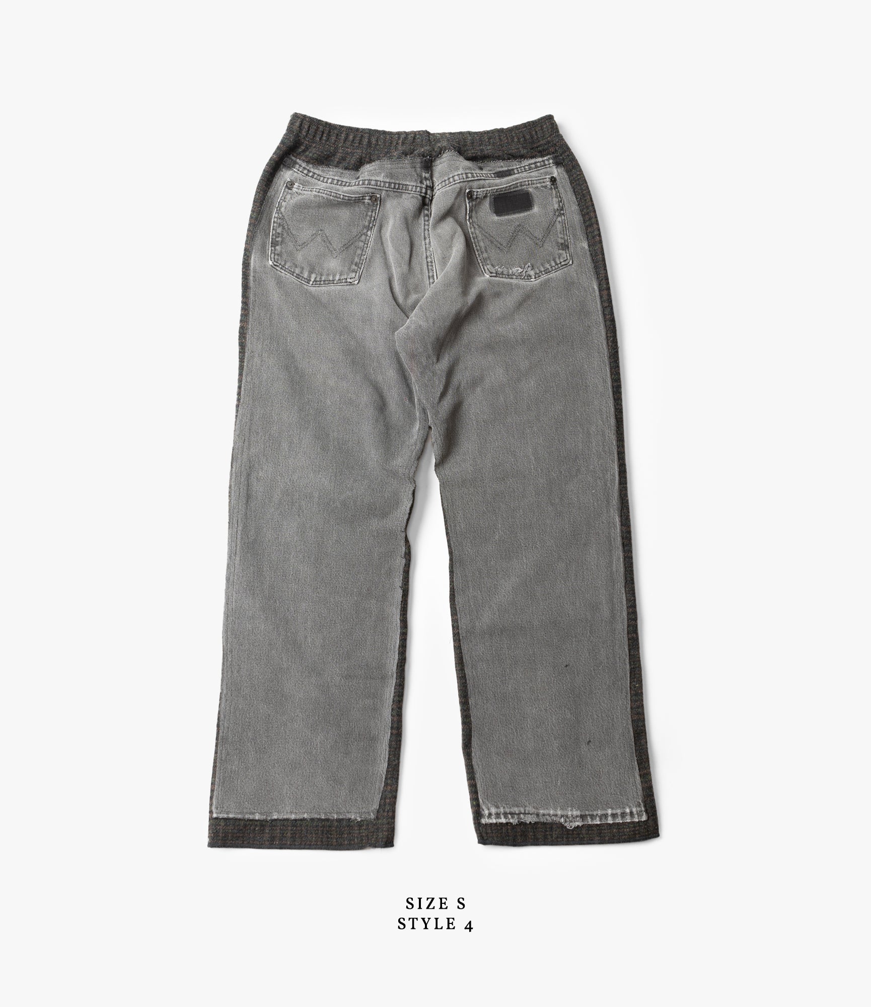 Black Denim & Glen Plaid Wool Covered Pant - Stylish Women's Trousers for Work, Office and Casual Wear
