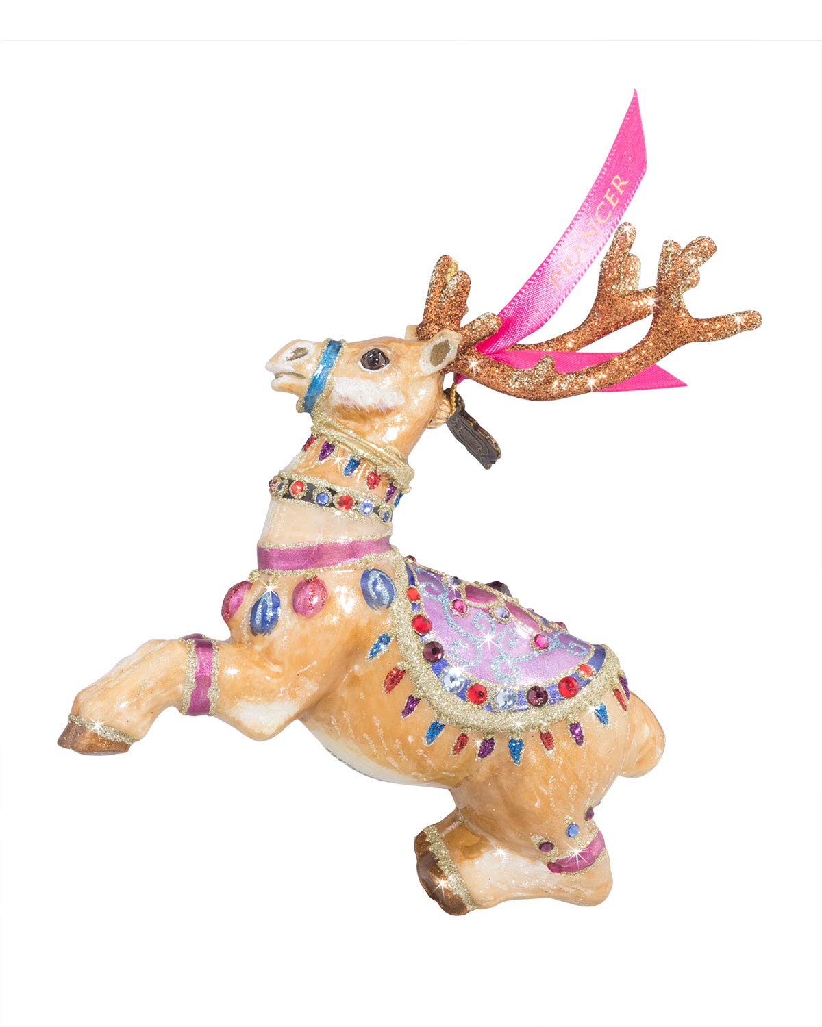 Jay Strongwater Prancer Reindeer Glass Christmas Ornament - Handcrafted Holiday Decor for Tree, Gift & Festive Home Decoration | Perfect for Christmas Tree, Mantel & Holiday Party Decorating