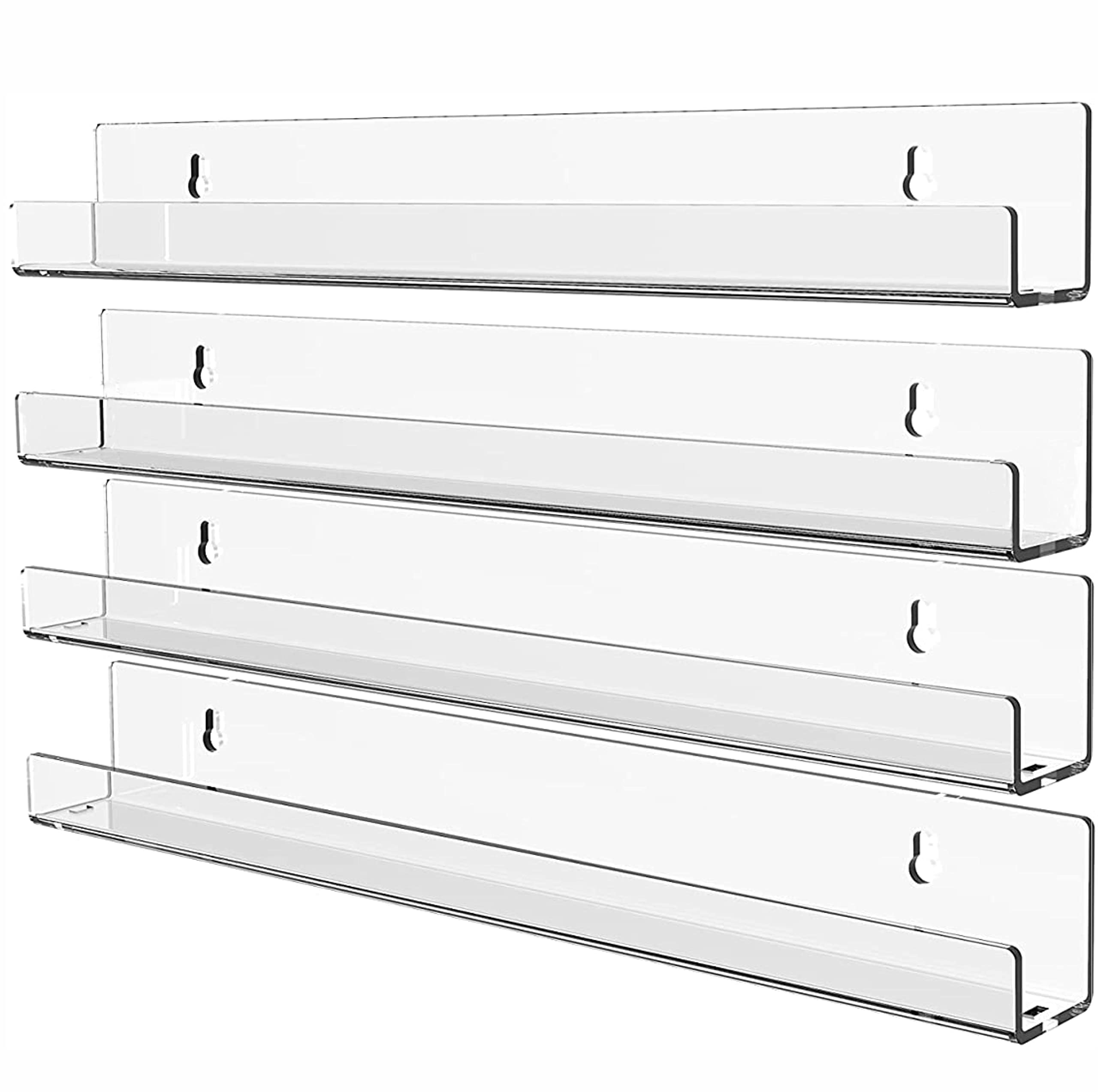 4 Pack Clear Acrylic Floating Bookshelf - 15